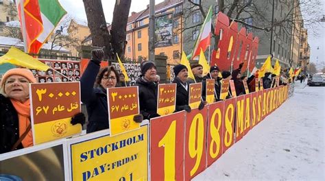 Sweden April 1 2022 Freedom Loving Iranians MEK Supporters Rally In