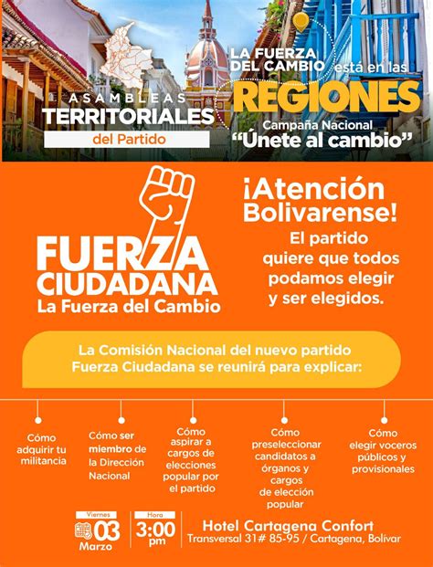 La Fuerza del Cambio llega a Cartagena y Bolívar este viernes DIARIO