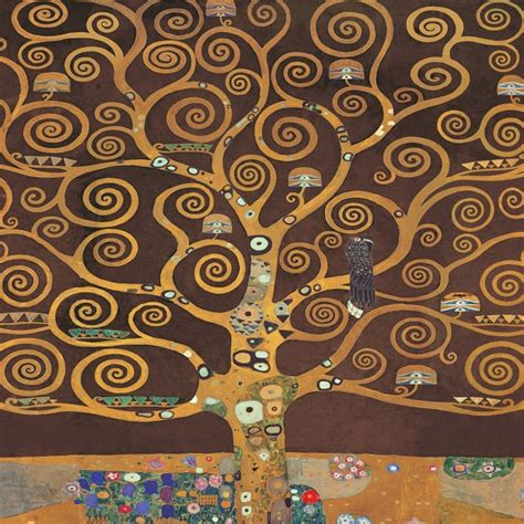 Cuadro famoso en canvas Klimt El árbol de la Vida Brown Variation II