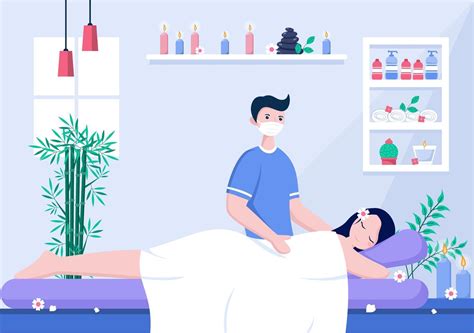 Ilustración De Vector De Masaje En Salón De Belleza Spa Corporal