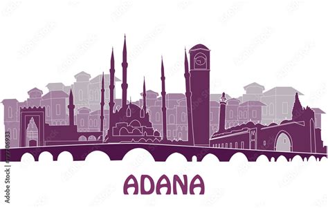 Adana City Skyline Buildings Vector Posters Stock Vector By Off