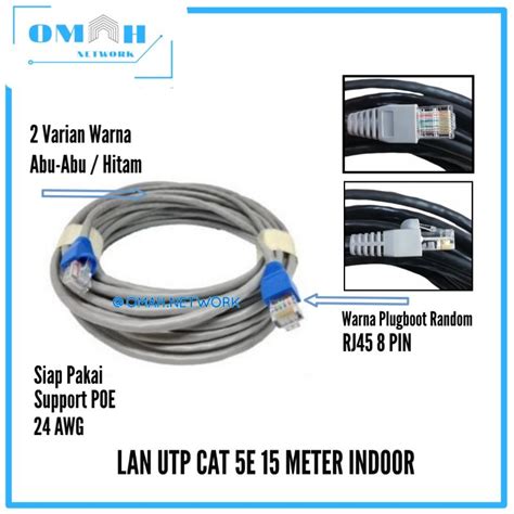 Jual KABEL LAN 15 METER UTP CAT 5E INDOOR SIAP PAKAI Shopee Indonesia