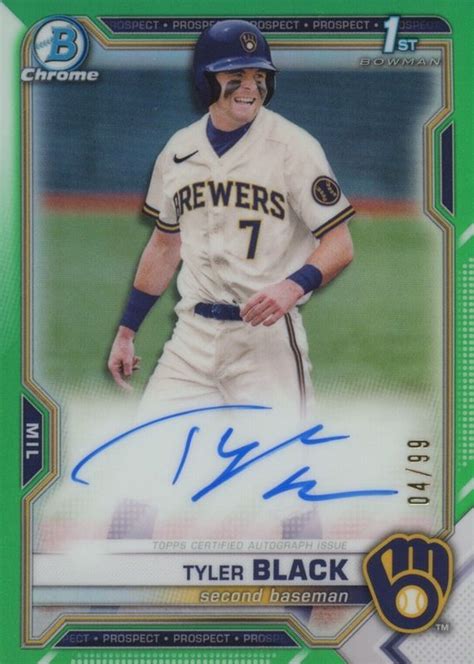 Tyler Black Bowman Draft Cda Tb Chrome Dp Auto Green Refractor