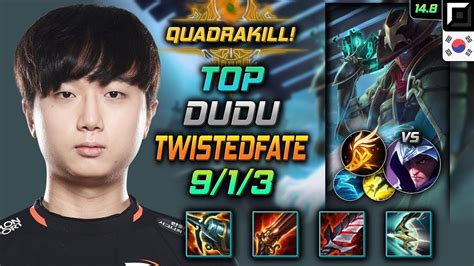 Dudu Twisted Fate Top Kr Youtube