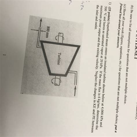 Solved Superheated Steam Enters An Insulated Turbine Shown