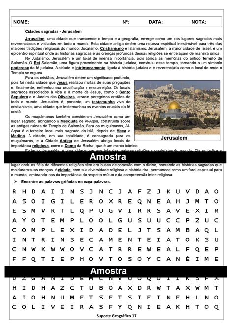 18 Atividades sobre Lugares Sagrados