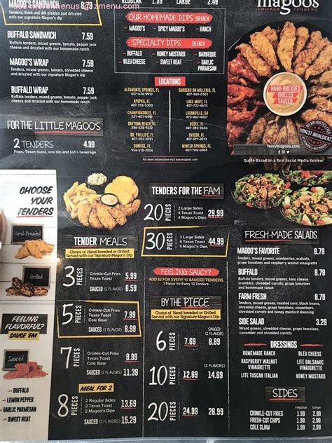 Menu At Huey Magoos Fast Food Sunrise