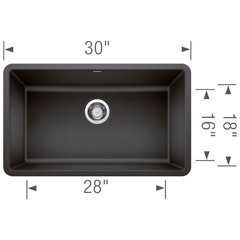 BLANCO Precis Silgranit Undermount 30-in x 18-in Anthracite Granite ...