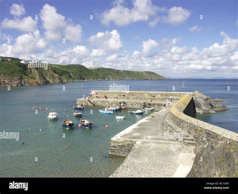 The Tiny Harbour Of Gorran Haven And The Surrounding Coastline Stock