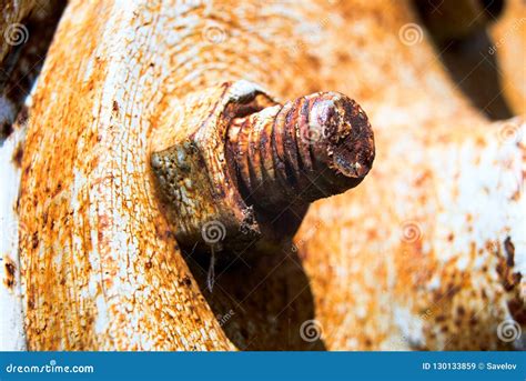 Rusty Nut Is On Bolt With Corrosion Stock Image Image Of Corrosion