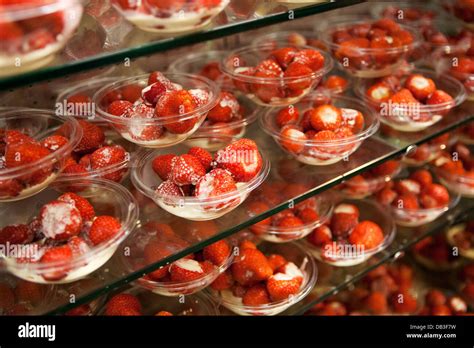 Strawberries and Cream at Championships Wimbledon Tennis Stock Photo ...