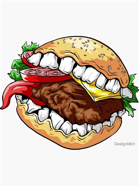 Monster Burger Sticker For Sale By Designmint Redbubble