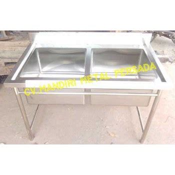 Jual Stainless Steel Double Sink Table With Cross Bracing Banten CV