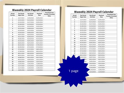 Biweekly Payroll Calendar Ms Editable Word Pay Period Etsy