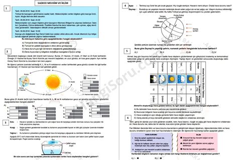 S N F Mevsimler Ve Klim Testi Pdf Ndir Hangisoru