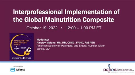 Interprofessional Implementation Of The Global Malnutrition Composite