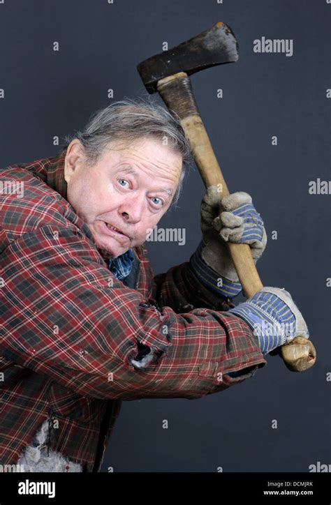 insane  man  axe stock photo alamy