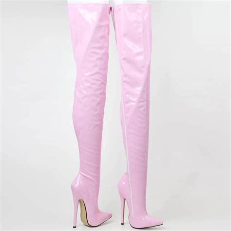 Jialuowei Fetish Thigh High Boots Women 7 Inch18 Cm Extreme High Heels Sexy Stiletto Thin Heel