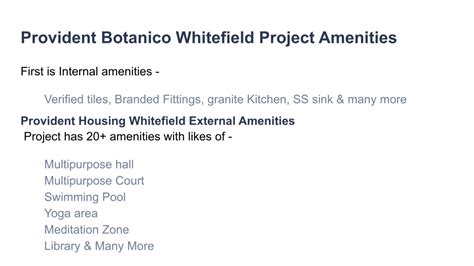 Ppt Provident Botanico Whitefield Virtual Tour Pricing Pros