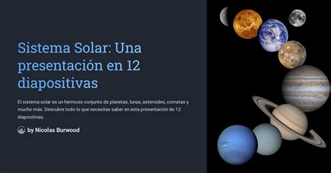 Sistema Solar Una Presentación En 12 Diapositivas