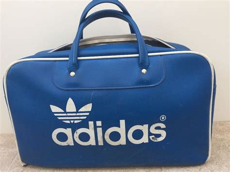 Vintage Adidas Peter Black Retro Blue Sports Bag From The Early 1970s