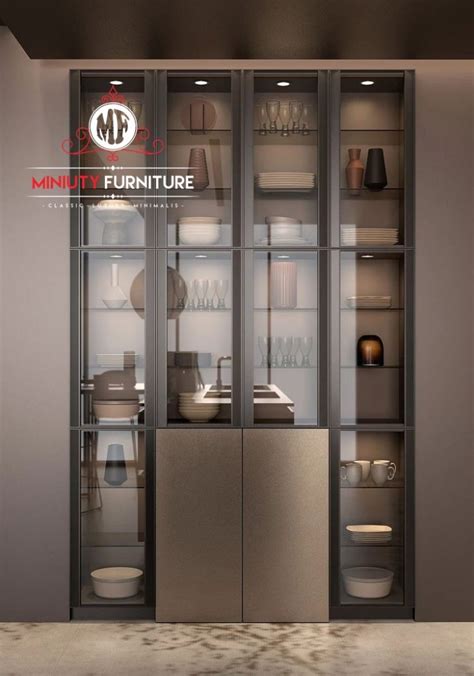 Lemari Hias Minimalis Rak Piring Model Terbaru Hpl Miniuty Furniture