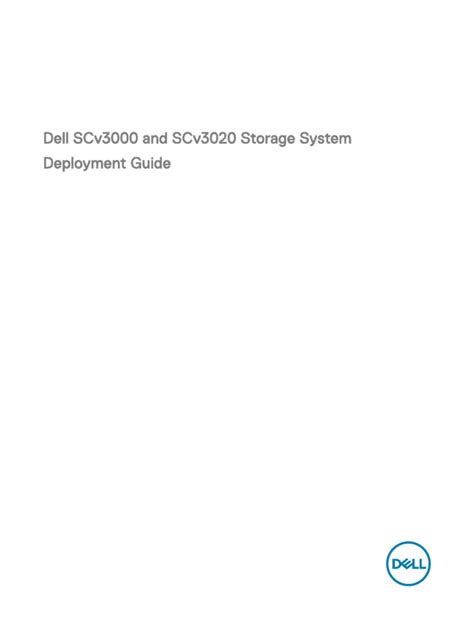 Dell Scv3000 And Scv3020 Storage System Deployment Guide Pdf