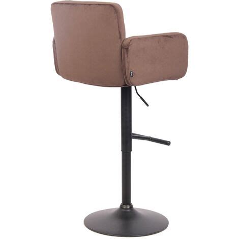 Tabouret De Bar Pivotant En Velours Marron Et M Tal Noir Avec