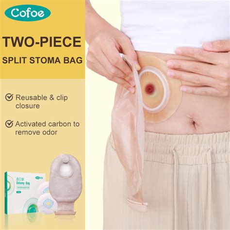 Cofoe Pcs Reusable Two Piece System Colostomy Stoma Pouch Replaceable