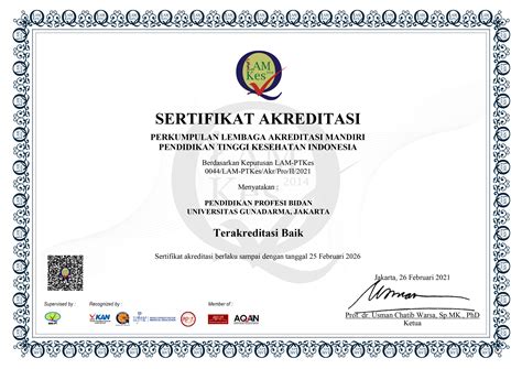 Surat Akreditasi D3 Kebidanan UG Career Center