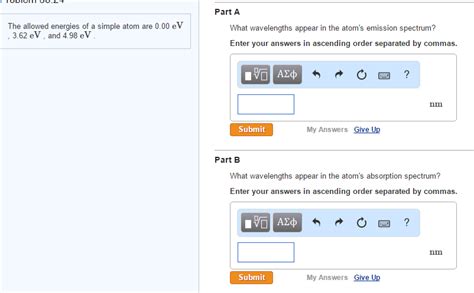 Solved The Allowed Energies Of A Simple Atom Are Ev Chegg