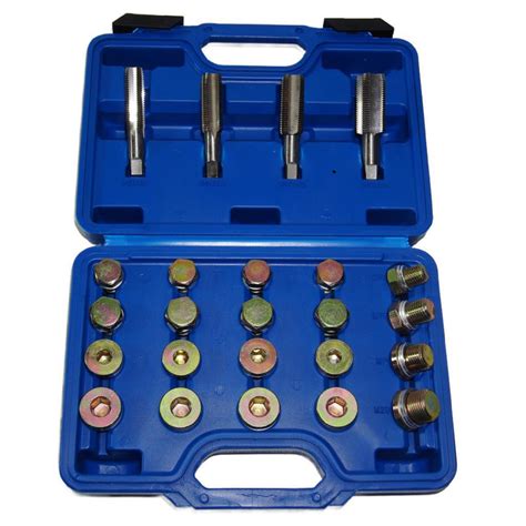 64pc Oil Pan Thread Repair Kit Sump Gearbox Drain Plug Tool Set M13 M15