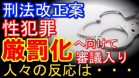 刑法改正案、審議入り＝性犯罪を厳罰化 人々の反応は・・・ Youtube