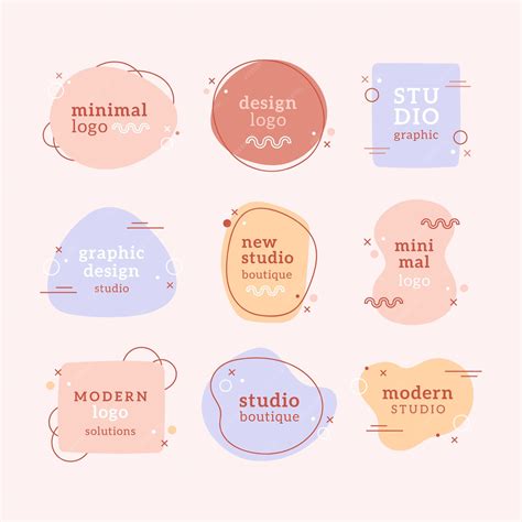 Premium Vector Pastel Colors Minimal Logo Collection