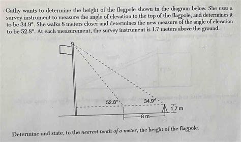 Solved Cathy Wants To Determine The Height Of The Flagpole Shown In