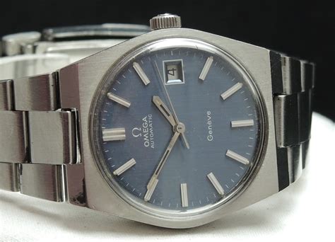 Omega Geneve Automatic Blue Linen Dial Vintage Portfolio