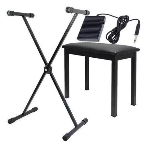 Kit Suporte Para Teclado Musical Pedal Sustain Banco Suporte Mercadolivre