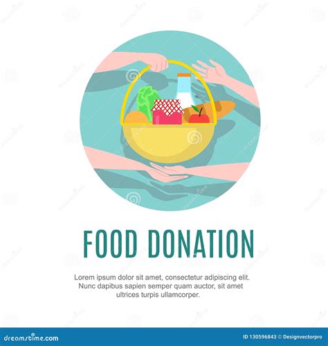 Food Donation Design Template. Charity Web-banner Stock Vector ...