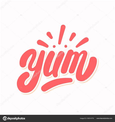 Yum Yummy Word Vector Lettering Stock Vector By Alexgorka