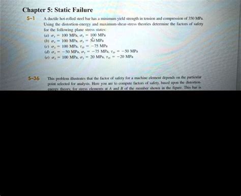 SOLVED Chapter 5 Static Failure 5 1 A Ductile Hot Rolled Steel Bar Has A Minimum Yield