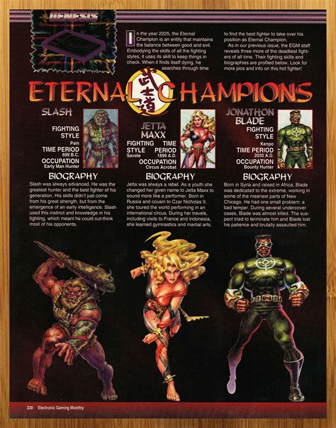 Eternal Champions Sega Genesis Preview Page Print Ad Poster Promo