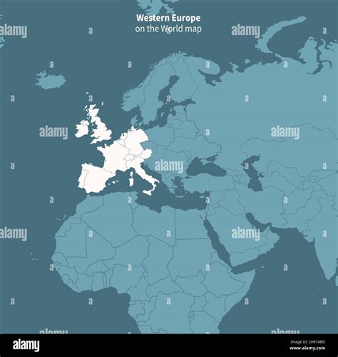 Mappa Vettoriale Europa Occidentale Mappa Mondiale Per Regione