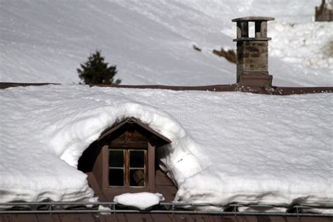 Snow on the roof stock image. Image of chimneys, grey - 19578281