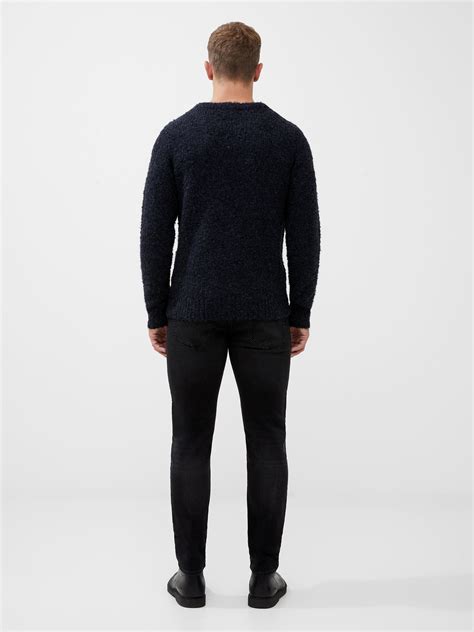 buy french connection blue twisted boucle crew neck jumper