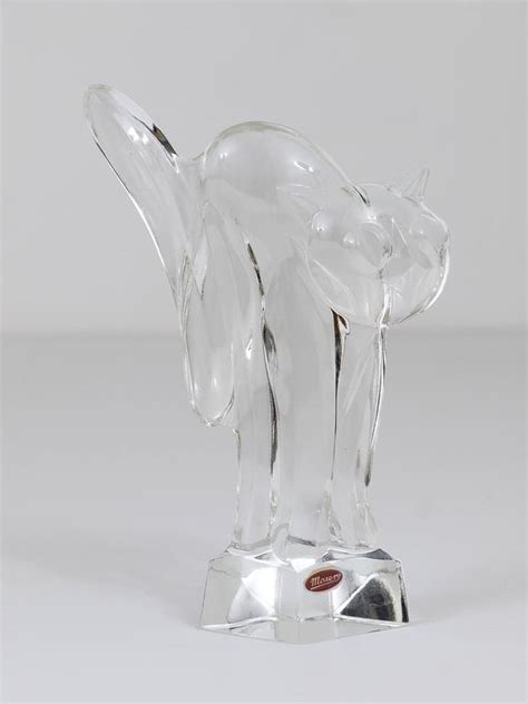 Bohemian Art Deco Ludwig Moser Crystal Glass Cat Figurine Czechoslovakia 1930s At 1stdibs