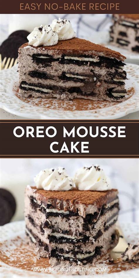 No-Bake Oreo Mousse Cake - Beyond Frosting