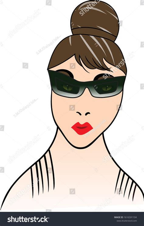 Fashion Loving Lady Face Vector Illustration Stock Vector Royalty Free