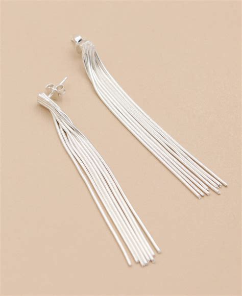 Liquid Silver Tassel Earrings – Cultural Elements