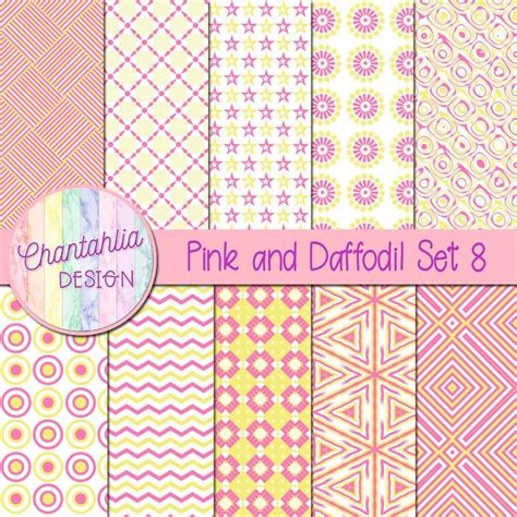 Free Digital Papers In Pink And Daffodil Designs X In Dpi