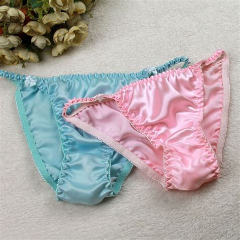 Womens 100 Silk Bikinis Panties Silk Panties Womens G Strings Women Underwear Sexy Lace High